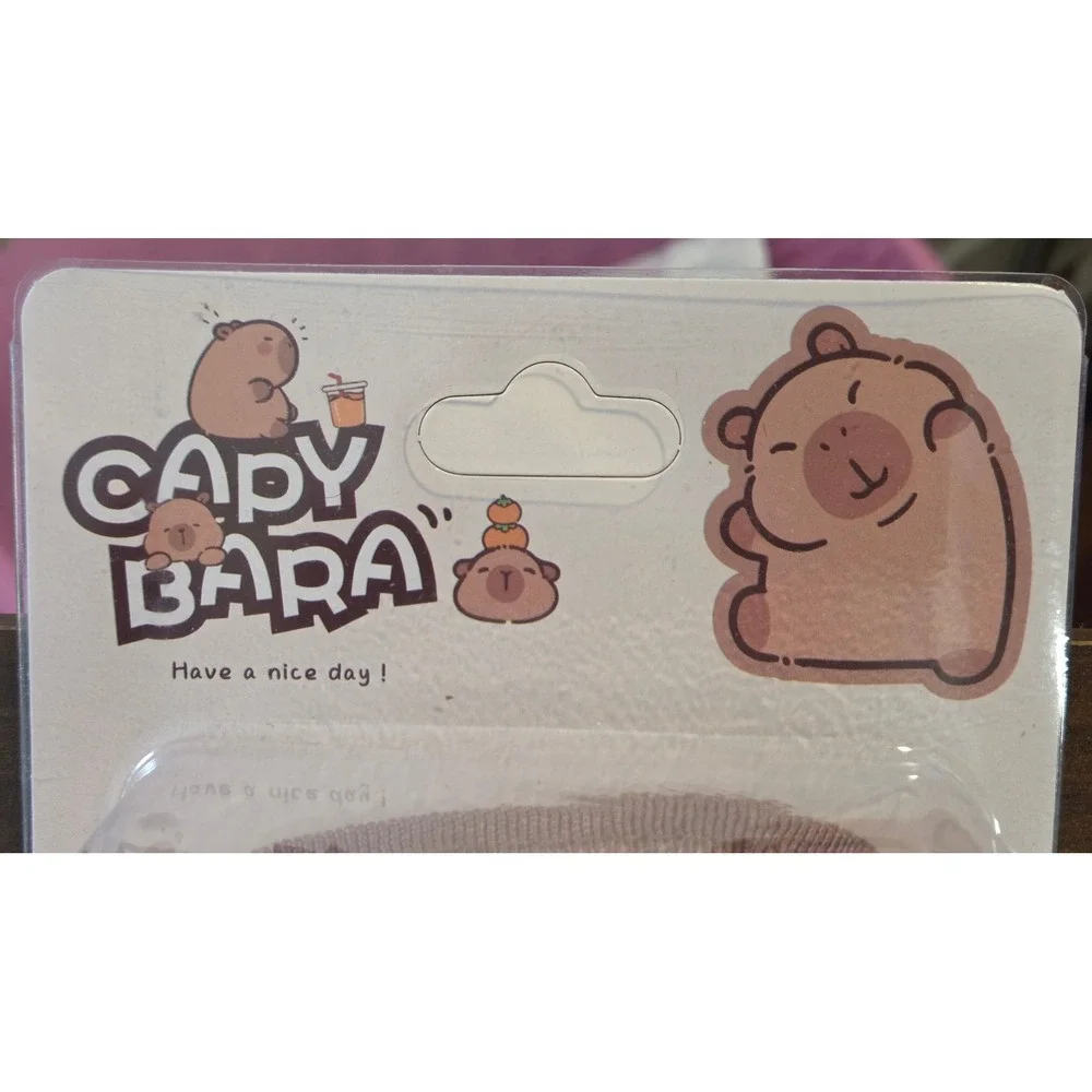 Capybara Canvas Pencil Case with Keychain Bell Brown White 9167 New